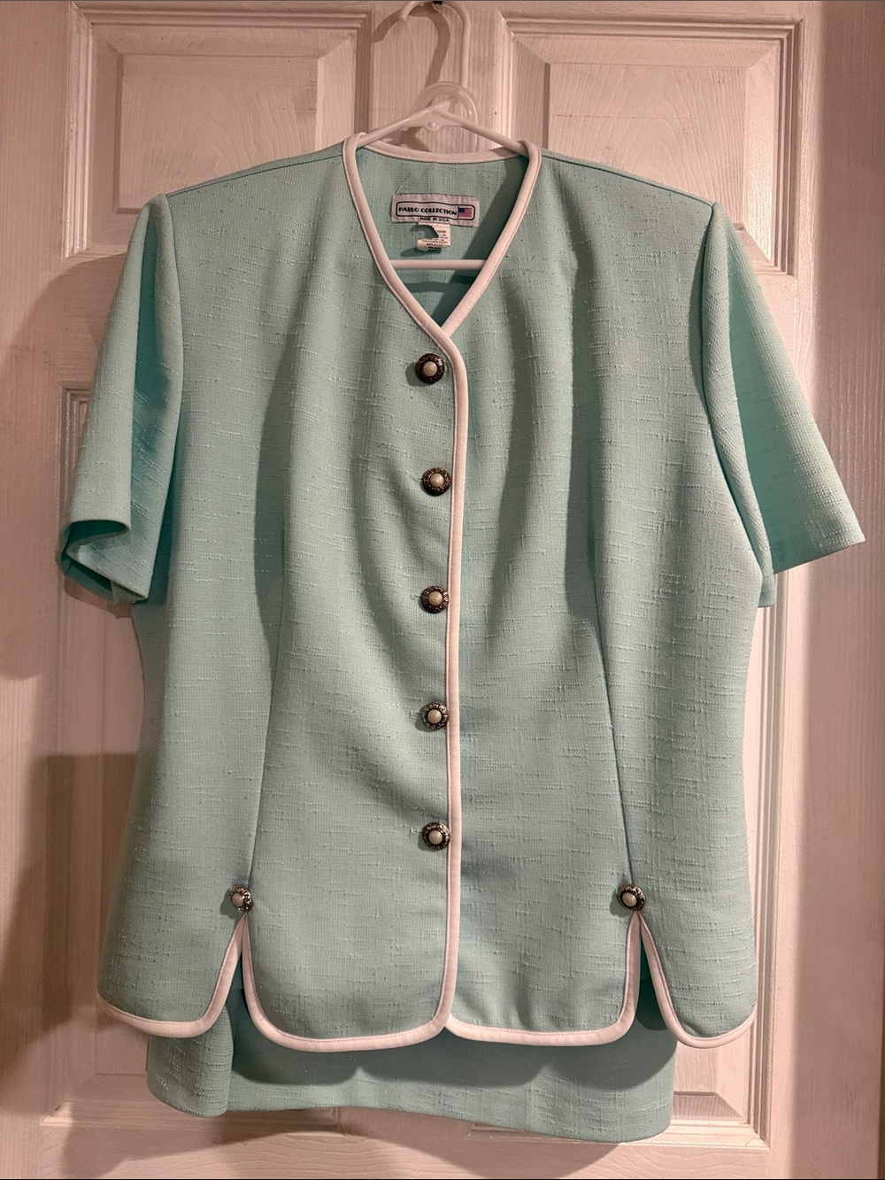 Mint Green Short Sleeve Jacket/Skirt set